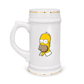 Кружка пивная с принтом Homer в Курске,  керамика (Материал выдерживает высокую температуру, стоит избегать резкого перепада температур) |  объем 630 мл | Тематика изображения на принте: homer simpson симпсоны барт гомер