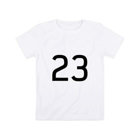 Детская футболка хлопок с принтом Number 23 Jordan, Lebron в Курске, 100% хлопок | круглый вырез горловины, полуприлегающий силуэт, длина до линии бедер | jordan