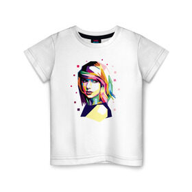 Детская футболка хлопок с принтом Taylor Swift в Курске, 100% хлопок | круглый вырез горловины, полуприлегающий силуэт, длина до линии бедер | taylor swift | музыка | тэйлор свифт