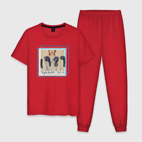 Мужская пижама хлопок с принтом ТС 1989 в Курске, 100% хлопок | брюки и футболка прямого кроя, без карманов, на брюках мягкая резинка на поясе и по низу штанин
 | Тематика изображения на принте: 1989 | taylor swift | музыка | тэйлор свифт