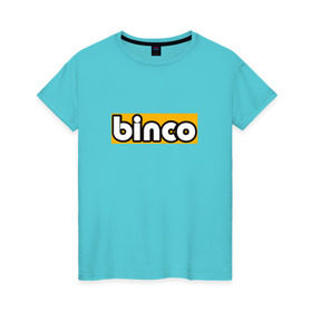 Женская футболка хлопок с принтом Binco в Курске, 100% хлопок | прямой крой, круглый вырез горловины, длина до линии бедер, слегка спущенное плечо | binco | gta | gta 5 | gta v | san andreas | гта | игры