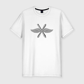 Мужская футболка премиум с принтом Военно-воздушные силы в Курске, 92% хлопок, 8% лайкра | приталенный силуэт, круглый вырез ворота, длина до линии бедра, короткий рукав | 