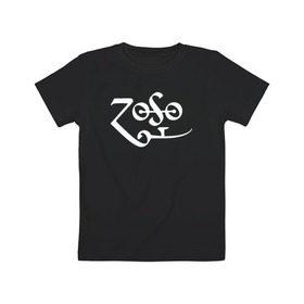 Детская футболка хлопок с принтом Led Zeppelin в Курске, 100% хлопок | круглый вырез горловины, полуприлегающий силуэт, длина до линии бедер | Тематика изображения на принте: led zeppelin music лэд зепплин