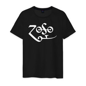 Мужская футболка хлопок с принтом Led Zeppelin в Курске, 100% хлопок | прямой крой, круглый вырез горловины, длина до линии бедер, слегка спущенное плечо. | led zeppelin music лэд зепплин