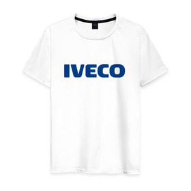 Мужская футболка хлопок с принтом Iveco в Курске, 100% хлопок | прямой крой, круглый вырез горловины, длина до линии бедер, слегка спущенное плечо. | ивеко
