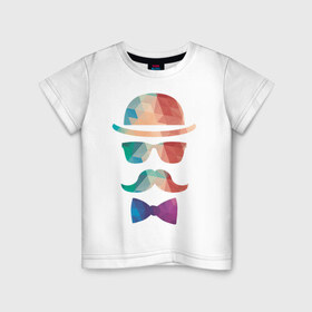 Детская футболка хлопок с принтом Люблю свой город в Курске, 100% хлопок | круглый вырез горловины, полуприлегающий силуэт, длина до линии бедер | город | очки | усы | хипстер