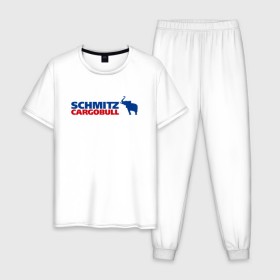 Мужская пижама хлопок с принтом Schmitz в Курске, 100% хлопок | брюки и футболка прямого кроя, без карманов, на брюках мягкая резинка на поясе и по низу штанин
 | Тематика изображения на принте: 