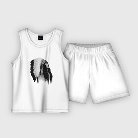 Детская пижама с шортами хлопок с принтом Джонни Депп в Курске,  |  | актер | джонни депп | индеец