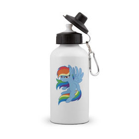 Бутылка спортивная с принтом Rainbow Dash Angry в Курске, металл | емкость — 500 мл, в комплекте две пластиковые крышки и карабин для крепления | friendship is magic | my little pony | rainbow dash