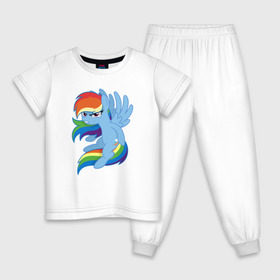 Детская пижама хлопок с принтом Rainbow Dash Angry в Курске, 100% хлопок |  брюки и футболка прямого кроя, без карманов, на брюках мягкая резинка на поясе и по низу штанин
 | friendship is magic | my little pony | rainbow dash