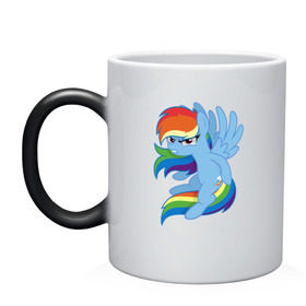Кружка хамелеон с принтом Rainbow Dash Angry в Курске, керамика | меняет цвет при нагревании, емкость 330 мл | friendship is magic | my little pony | rainbow dash