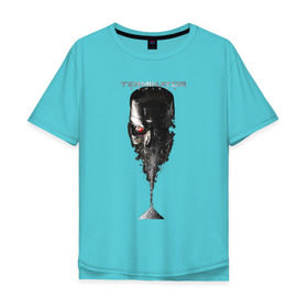 Мужская футболка хлопок Oversize с принтом Терминатор в Курске, 100% хлопок | свободный крой, круглый ворот, “спинка” длиннее передней части | genisys | terminator | арнольд | генезис | терминатор | шварцнеггер