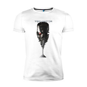 Мужская футболка премиум с принтом Терминатор в Курске, 92% хлопок, 8% лайкра | приталенный силуэт, круглый вырез ворота, длина до линии бедра, короткий рукав | genisys | terminator | арнольд | генезис | терминатор | шварцнеггер