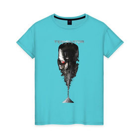 Женская футболка хлопок с принтом Терминатор в Курске, 100% хлопок | прямой крой, круглый вырез горловины, длина до линии бедер, слегка спущенное плечо | genisys | terminator | арнольд | генезис | терминатор | шварцнеггер