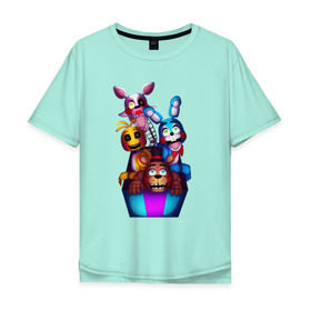 Мужская футболка хлопок Oversize с принтом Five Nights at Freddys 2 в Курске, 100% хлопок | свободный крой, круглый ворот, “спинка” длиннее передней части | five nights at freddys 2 toy | fnaf | фнаф