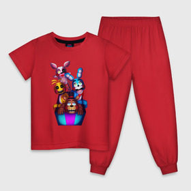 Детская пижама хлопок с принтом Five Nights at Freddys 2 в Курске, 100% хлопок |  брюки и футболка прямого кроя, без карманов, на брюках мягкая резинка на поясе и по низу штанин
 | five nights at freddys 2 toy | fnaf | фнаф