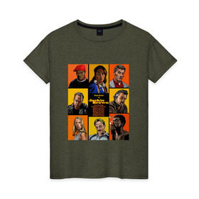 Женская футболка хлопок с принтом Джекки Браун (Тарантино) в Курске, 100% хлопок | прямой крой, круглый вырез горловины, длина до линии бедер, слегка спущенное плечо | тарантино
