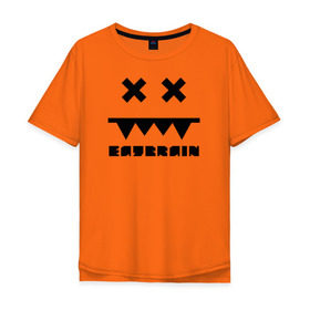 Мужская футболка хлопок Oversize с принтом Eatbrain Logo в Курске, 100% хлопок | свободный крой, круглый ворот, “спинка” длиннее передней части | eatbrain | music | для любителей жирного neurofunk звучания.drum