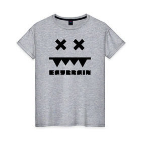 Женская футболка хлопок с принтом Eatbrain Logo в Курске, 100% хлопок | прямой крой, круглый вырез горловины, длина до линии бедер, слегка спущенное плечо | eatbrain | music | для любителей жирного neurofunk звучания.drum