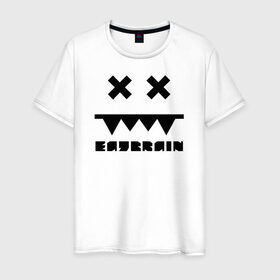 Мужская футболка хлопок с принтом Eatbrain Logo в Курске, 100% хлопок | прямой крой, круглый вырез горловины, длина до линии бедер, слегка спущенное плечо. | eatbrain | music | для любителей жирного neurofunk звучания.drum
