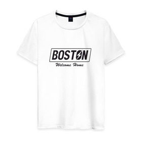 Мужская футболка хлопок с принтом Fallout Boston в Курске, 100% хлопок | прямой крой, круглый вырез горловины, длина до линии бедер, слегка спущенное плечо. | fallout | vault | радиация | фаллоут | фолл | фоллаут