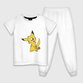 Детская пижама хлопок с принтом Пикачу в Курске, 100% хлопок |  брюки и футболка прямого кроя, без карманов, на брюках мягкая резинка на поясе и по низу штанин
 | 