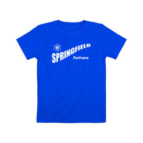 Детская футболка хлопок с принтом Springfield isotopes в Курске, 100% хлопок | круглый вырез горловины, полуприлегающий силуэт, длина до линии бедер | springfield isotopes симпсоны simpsons homer