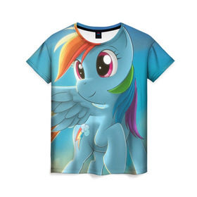 Женская футболка 3D с принтом My littlle pony в Курске, 100% полиэфир ( синтетическое хлопкоподобное полотно) | прямой крой, круглый вырез горловины, длина до линии бедер | littlle | littlle pony | pony | пони
