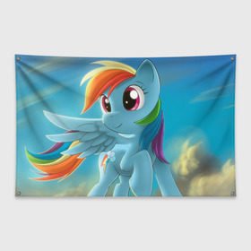 Флаг-баннер с принтом My littlle pony в Курске, 100% полиэстер | размер 67 х 109 см, плотность ткани — 95 г/м2; по краям флага есть четыре люверса для крепления | littlle | littlle pony | pony | пони