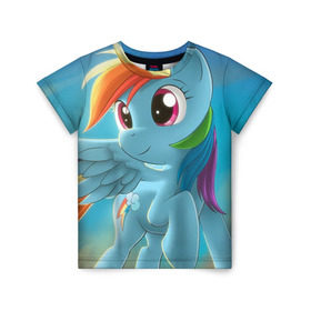 Детская футболка 3D с принтом My littlle pony в Курске, 100% гипоаллергенный полиэфир | прямой крой, круглый вырез горловины, длина до линии бедер, чуть спущенное плечо, ткань немного тянется | littlle | littlle pony | pony | пони