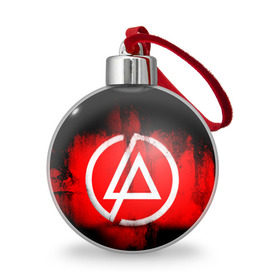 Ёлочный шар с принтом Linkin Park в Курске, Пластик | Диаметр: 77 мм | Тематика изображения на принте: linkin park | линкин парк | логотип | рок