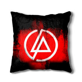 Подушка 3D с принтом Linkin Park в Курске, наволочка – 100% полиэстер, наполнитель – холлофайбер (легкий наполнитель, не вызывает аллергию). | состоит из подушки и наволочки. Наволочка на молнии, легко снимается для стирки | linkin park | линкин парк | логотип | рок