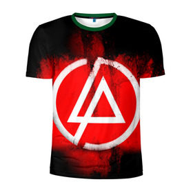 Мужская футболка 3D спортивная с принтом Linkin Park в Курске, 100% полиэстер с улучшенными характеристиками | приталенный силуэт, круглая горловина, широкие плечи, сужается к линии бедра | linkin park | линкин парк | логотип | рок