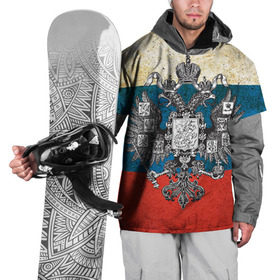Накидка на куртку 3D с принтом Россия в Курске, 100% полиэстер |  | Тематика изображения на принте: герб | патриот | россия | рф | флаг