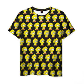 Мужская футболка 3D с принтом Лиза Симпсон в Курске, 100% полиэфир | прямой крой, круглый вырез горловины, длина до линии бедер | simpsons | лиза | симпсоны
