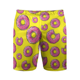 Мужские шорты 3D спортивные с принтом Пончики в Курске,  |  | donut | simpsons | паттерн | пончик