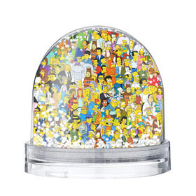 Снежный шар с принтом Симпсоны в Курске, Пластик | Изображение внутри шара печатается на глянцевой фотобумаге с двух сторон | гомер