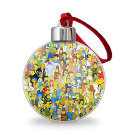 Ёлочный шар с принтом Симпсоны в Курске, Пластик | Диаметр: 77 мм | гомер