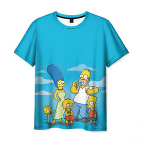 Мужская футболка 3D с принтом Симпсоны в Курске, 100% полиэфир | прямой крой, круглый вырез горловины, длина до линии бедер | гомер