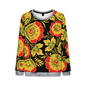 Мужской свитшот 3D Хохлома: в Курске, 100% полиэстер с мягким внутренним слоем | круглый вырез горловины, мягкая резинка на манжетах и поясе, свободная посадка по фигуре | Тематика изображения на принте: роспись | узор | хохлома
