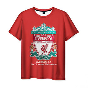 Мужская футболка 3D с принтом Liverpool в Курске, 100% полиэфир | прямой крой, круглый вырез горловины, длина до линии бедер | Тематика изображения на принте: ливерпуль