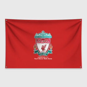 Флаг-баннер с принтом Liverpool в Курске, 100% полиэстер | размер 67 х 109 см, плотность ткани — 95 г/м2; по краям флага есть четыре люверса для крепления | ливерпуль