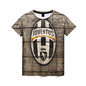 Женская футболка 3D с принтом Juventus в Курске, 100% полиэфир ( синтетическое хлопкоподобное полотно) | прямой крой, круглый вырез горловины, длина до линии бедер | juventus | спорт | фк | футбол | ювентус