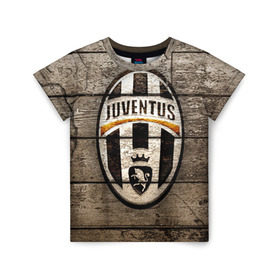 Детская футболка 3D с принтом Juventus в Курске, 100% гипоаллергенный полиэфир | прямой крой, круглый вырез горловины, длина до линии бедер, чуть спущенное плечо, ткань немного тянется | juventus | спорт | фк | футбол | ювентус