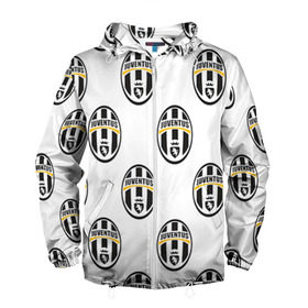 Мужская ветровка 3D с принтом Juventus в Курске, 100% полиэстер | подол и капюшон оформлены резинкой с фиксаторами, два кармана без застежек по бокам, один потайной карман на груди | juventus | спорт | фк | футбол | ювентус