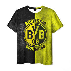Мужская футболка 3D с принтом BVB в Курске, 100% полиэфир | прямой крой, круглый вырез горловины, длина до линии бедер | bvb | спорт | фк | футбол