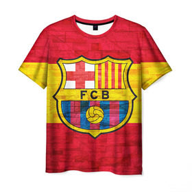Мужская футболка 3D с принтом Barcelona в Курске, 100% полиэфир | прямой крой, круглый вырез горловины, длина до линии бедер | barcelona | барса | барселона | спорт | футбол