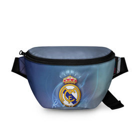 Поясная сумка 3D с принтом Real Madrid в Курске, 100% полиэстер | плотная ткань, ремень с регулируемой длиной, внутри несколько карманов для мелочей, основное отделение и карман с обратной стороны сумки застегиваются на молнию | real madrid | реал мадрид | спорт | футбол