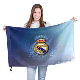 Флаг 3D с принтом Real Madrid в Курске, 100% полиэстер | плотность ткани — 95 г/м2, размер — 67 х 109 см. Принт наносится с одной стороны | real madrid | реал мадрид | спорт | футбол