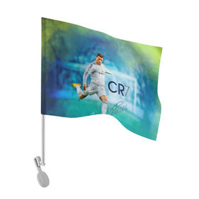 Флаг для автомобиля с принтом Ronaldo в Курске, 100% полиэстер | Размер: 30*21 см | роналдо